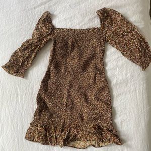 Faithfull The Brand Smocked Mini Dress, Size 6. Barely worn.